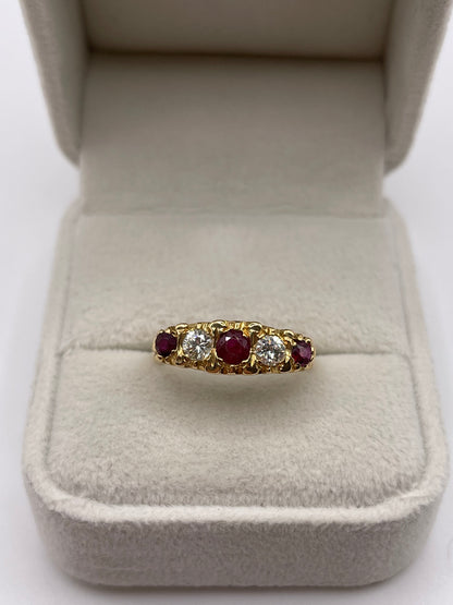 18ct gold ruby and diamond ring