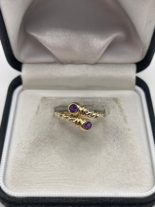 9ct gold amethyst torque ring