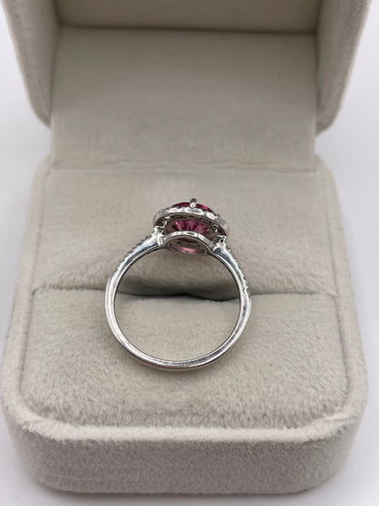 18ct white gold tourmaline and diamond ring