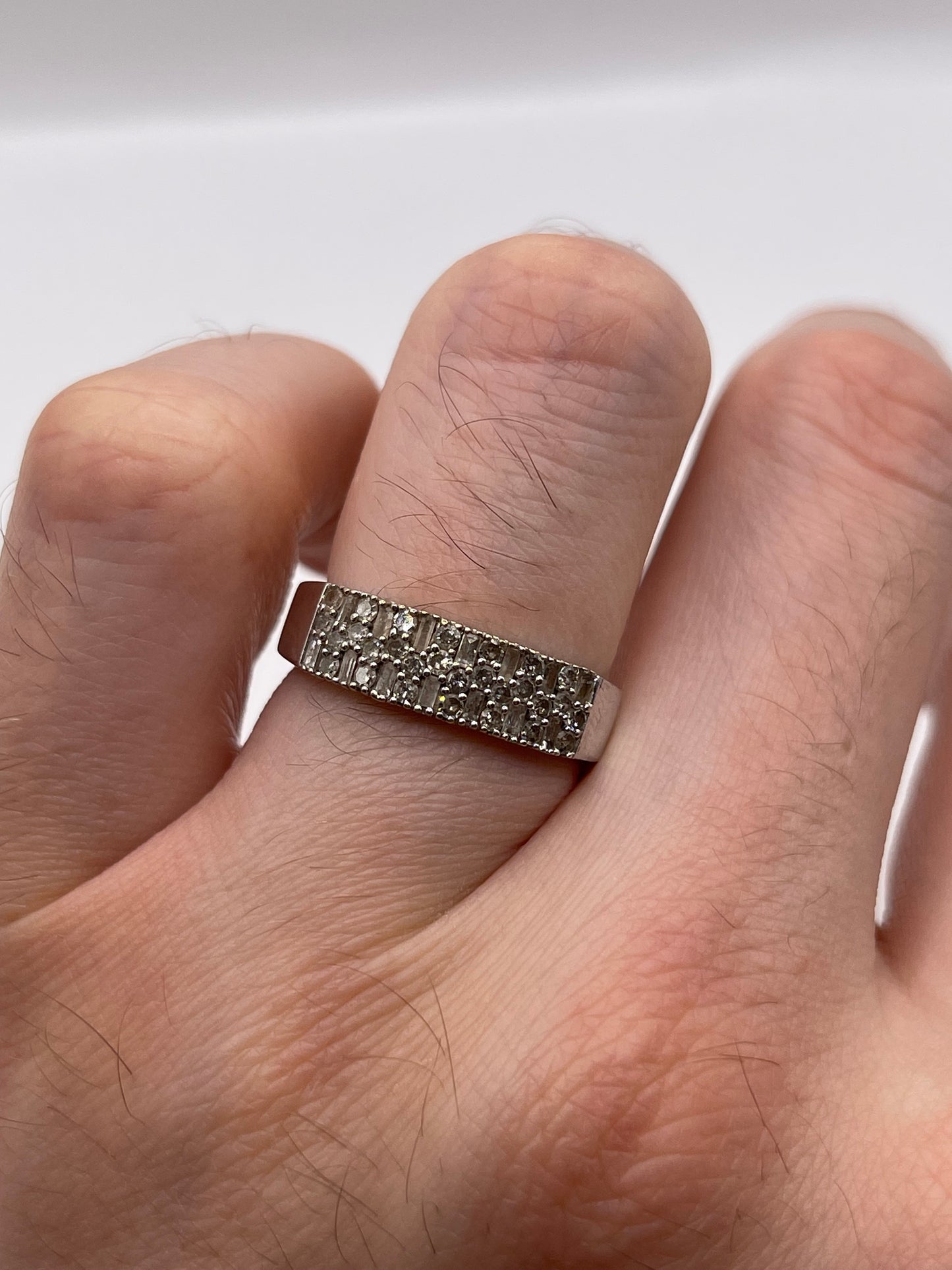 9ct white gold diamond cluster ring