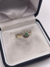 Load image into Gallery viewer, 9ct gold emerald and diamond ring
