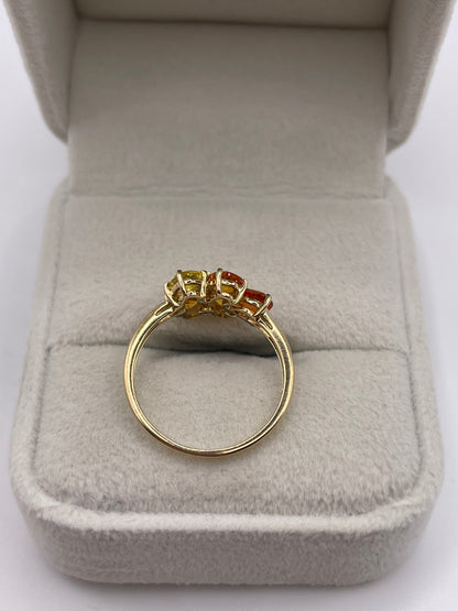 9ct gold sapphire and diamond ring