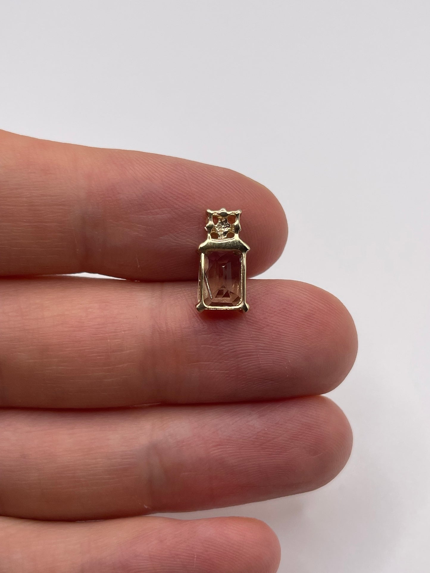 9ct gold ametrine and citrine pendant