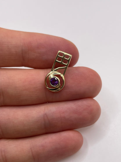 9ct gold amethyst pendant