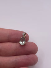 Load image into Gallery viewer, 9ct gold green amethyst and diamond pendant
