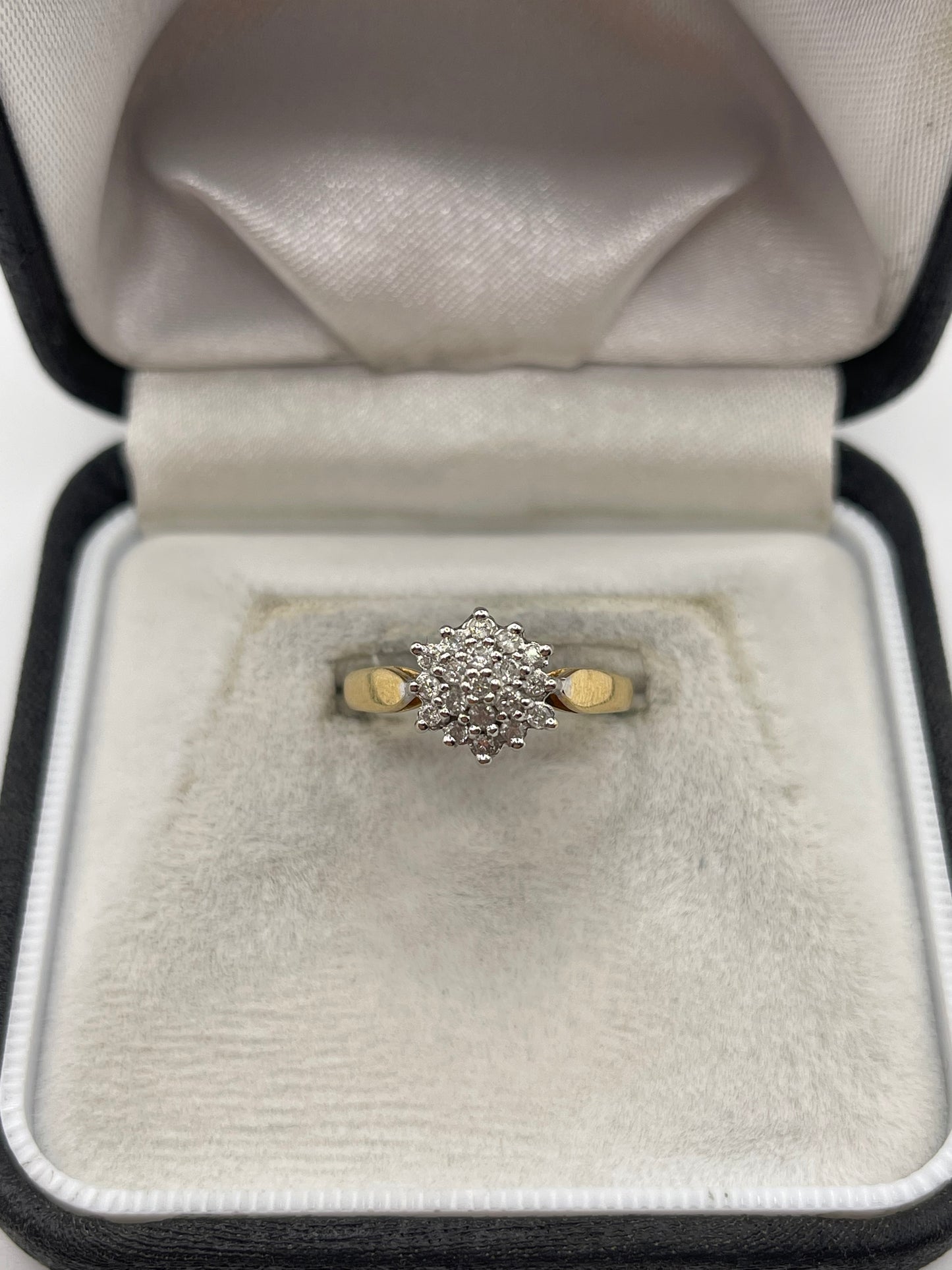 18ct gold diamond cluster ring