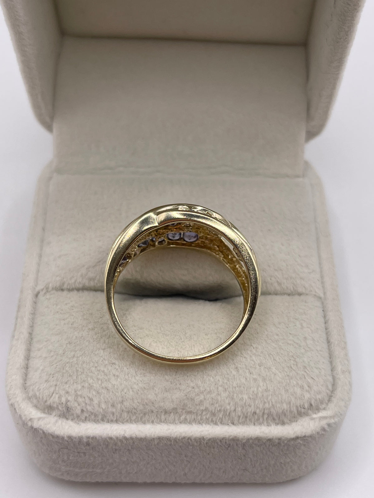 9ct gold tanzanite cluster ring