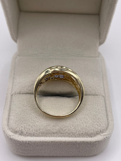 9ct gold tanzanite cluster ring
