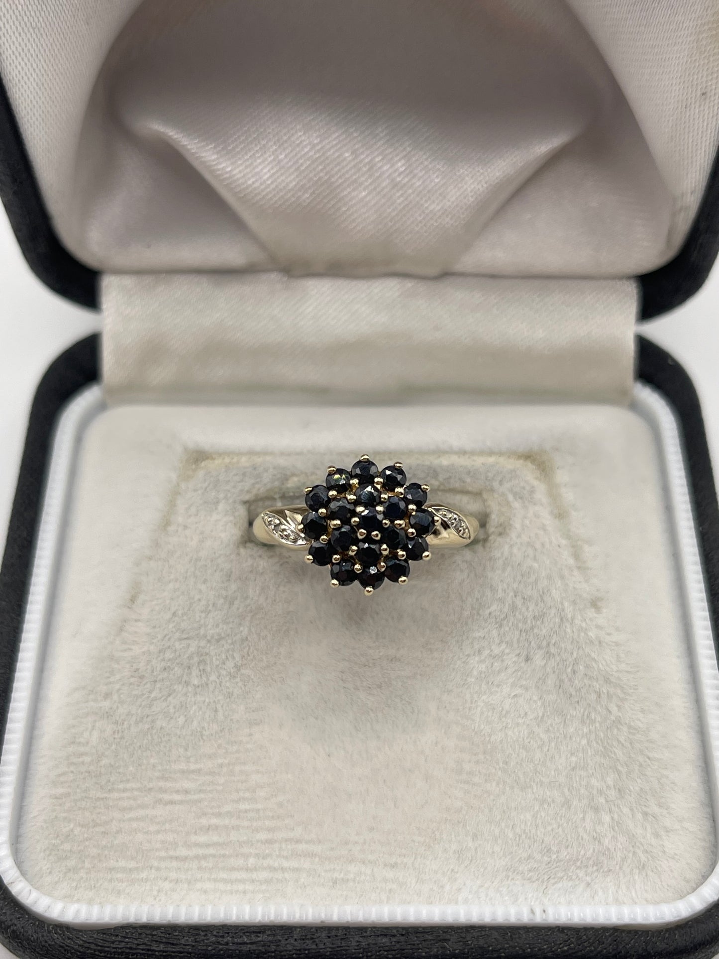 9ct gold sapphire and diamond ring