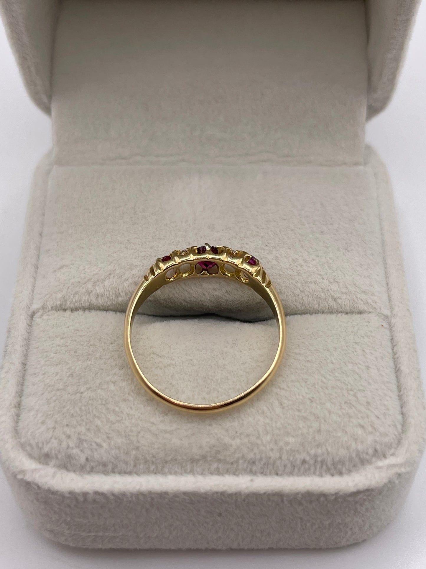 Antique 18ct gold ruby and diamond ring