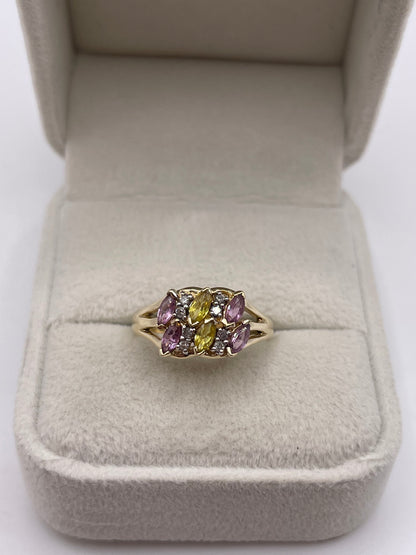 9ct gold sapphire and diamond ring