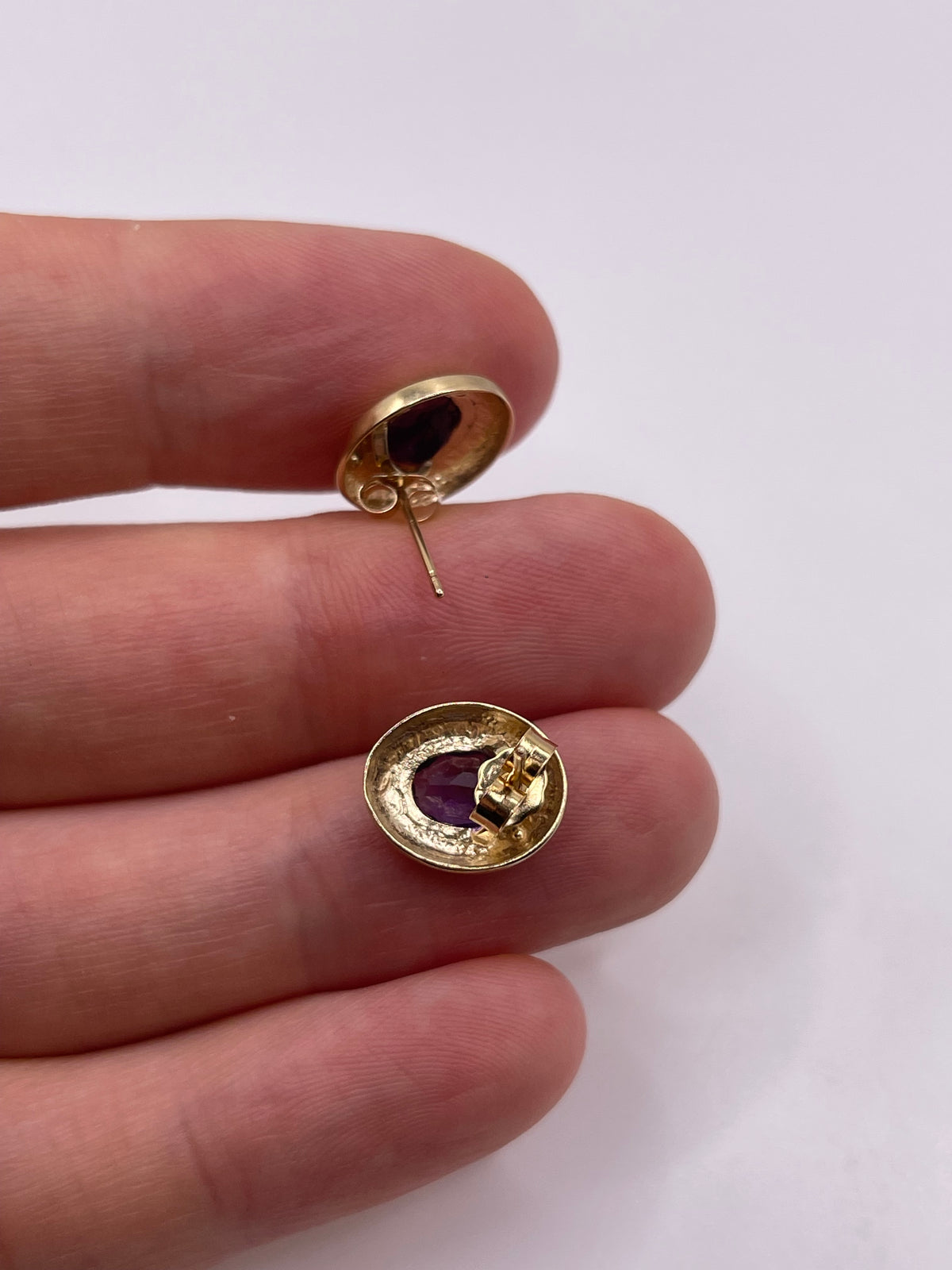 9ct gold amethyst earrings