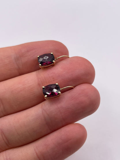 9ct gold garnet earrings