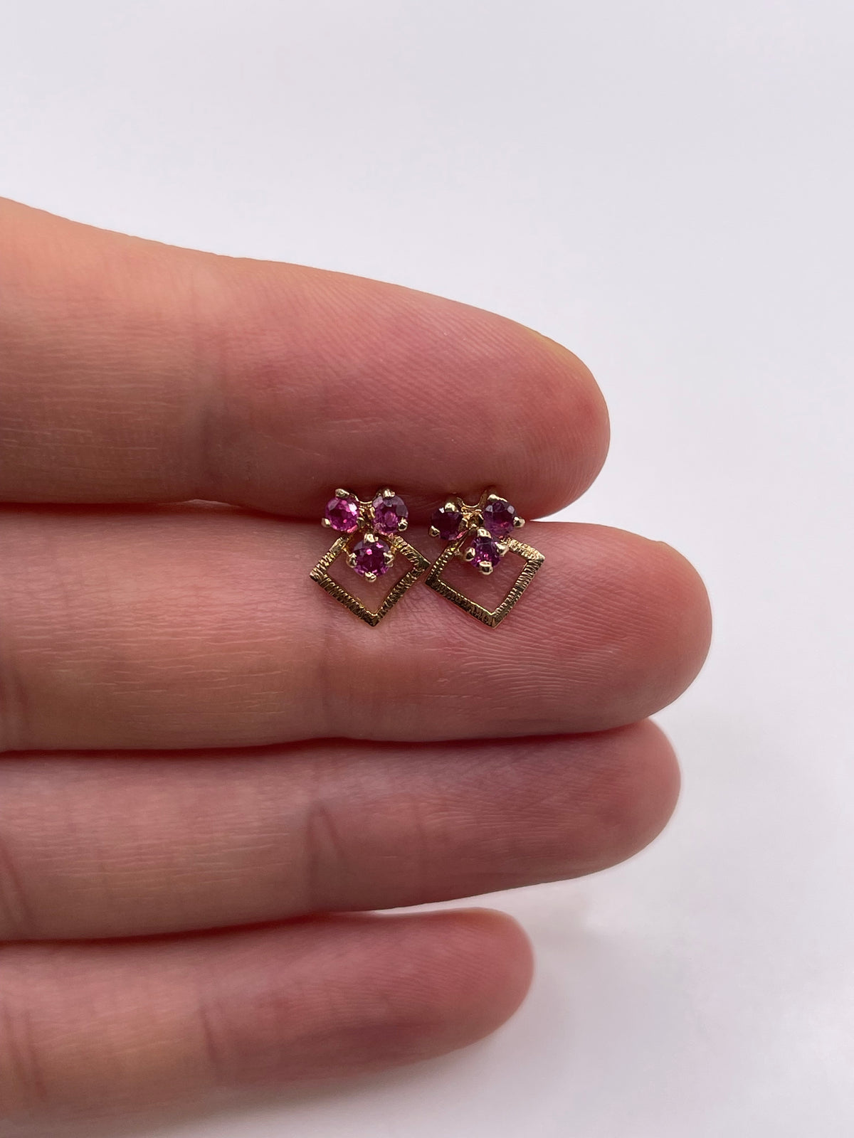 9ct gold ruby earrings
