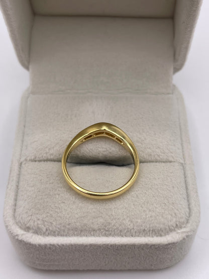 18ct gold diamond wishbone ring