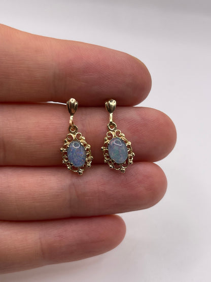 9ct gold opal triplet earrings
