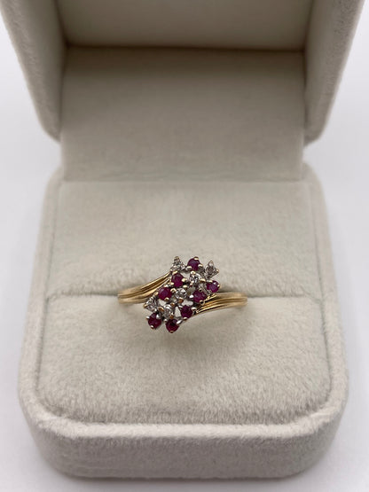 9ct gold ruby and diamond ring
