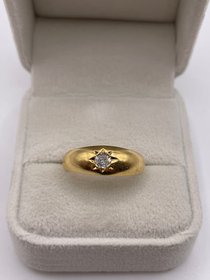 18ct gold diamond gypsy ring