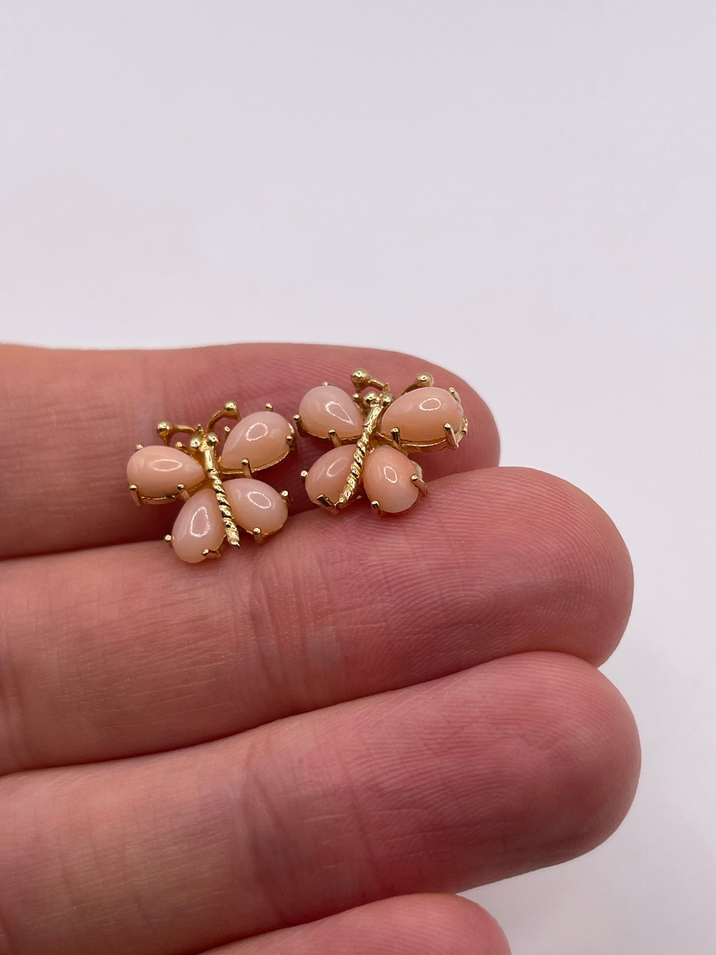 14ct gold coral earrings
