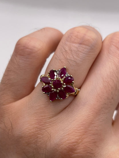 9ct gold ruby and diamond ring