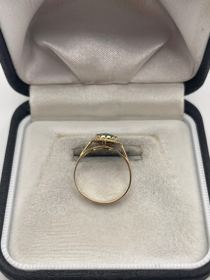 9ct gold black opal mosaic ring