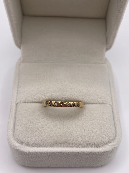 9ct gokd cognac diamond ring
