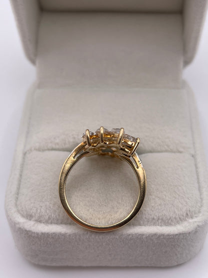 9ct gold topaz and diamond ring