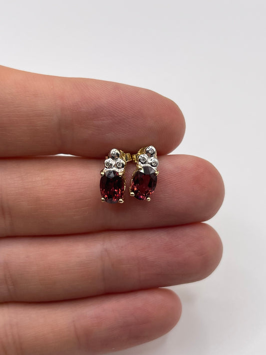 9ct gold tourmaline and diamond earrings
