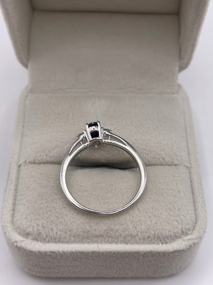 9ct white gold sapphire and diamond ring