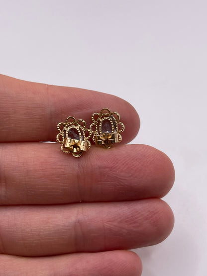 9ct gold topaz earrings