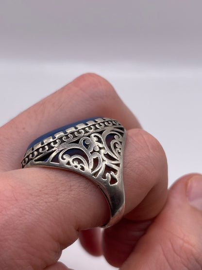 Silver gemstone ring