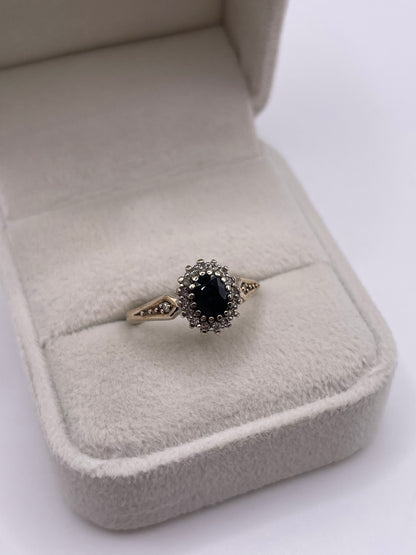 9ct gold sapphire and diamond ring