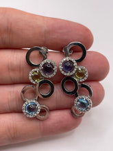 Load image into Gallery viewer, 18ct white gold multi gemstone and diamond earrings
