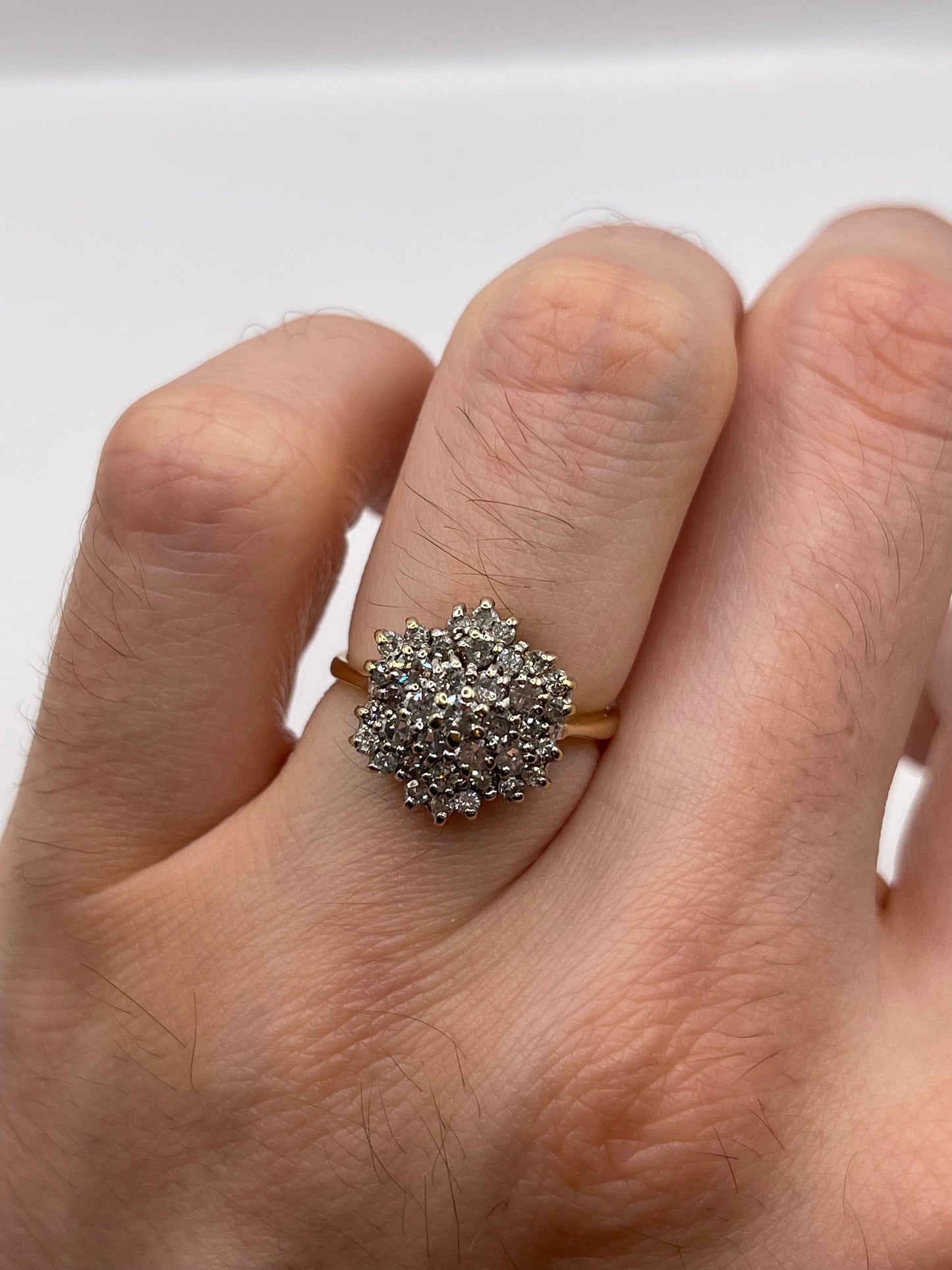9ct gold diamond cluster ring
