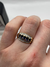 Load image into Gallery viewer, 9ct gold iolite and diamond ring
