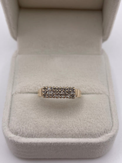 9ct gold diamond cluster ring