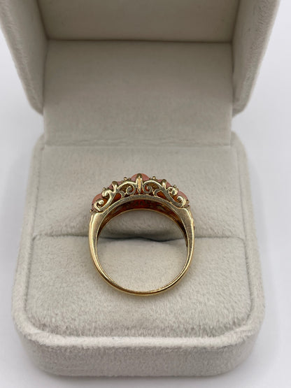 9ct gold coral ring