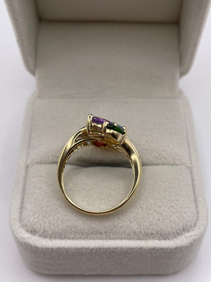 9ct gold multi gemstone ring