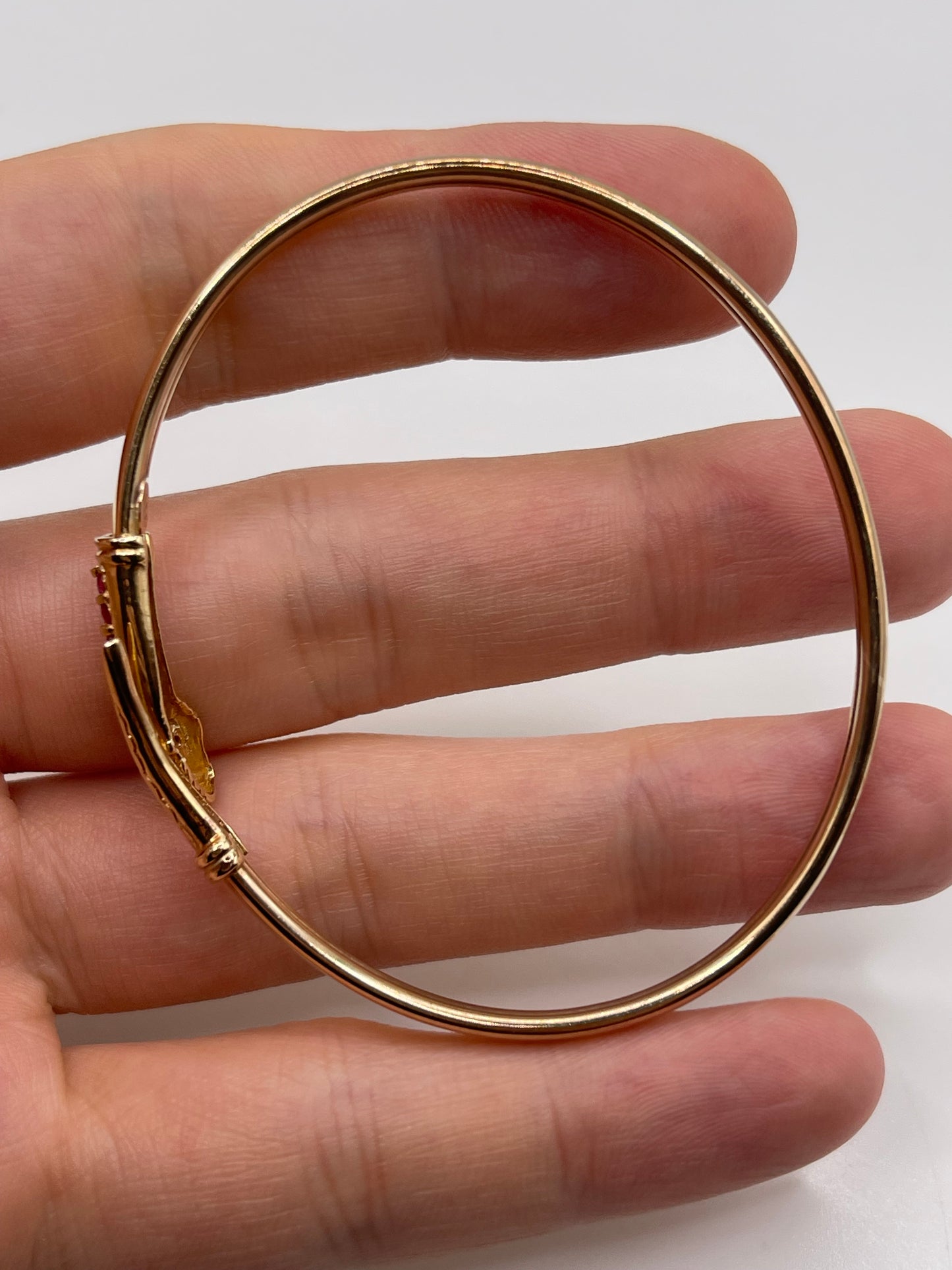 9ct gold ruby snake bangle