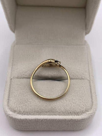 9ct gold platinum diamond ring