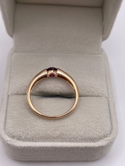 9ct rose gold tourmaline ring