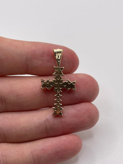9ct gold 75 point diamond cross pendant
