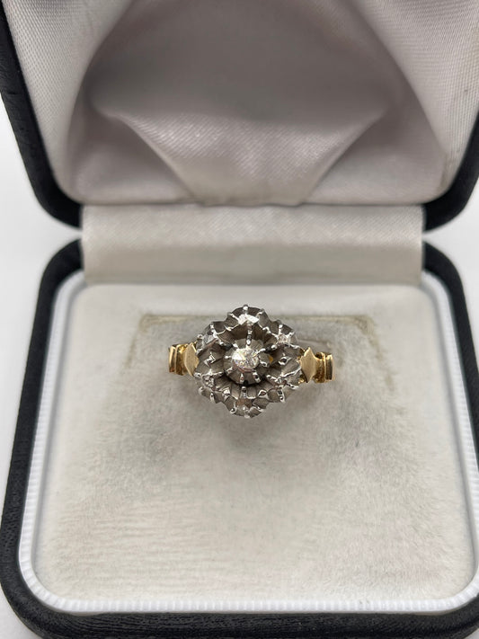 Antique 18ct gold and silver diamond ring