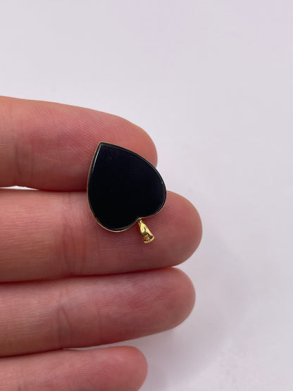 9ct gold onyx and opal pendant