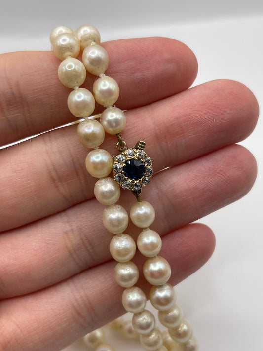 9ct gold sapphire and diamond necklace