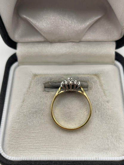 18ct gold diamond cluster ring