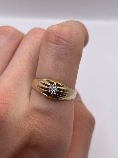 9ct gold diamond gypsy ring