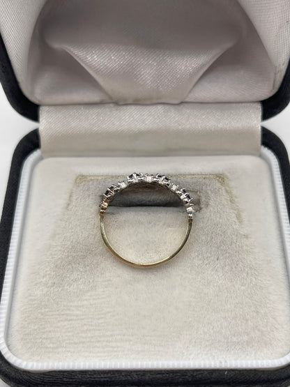 9ct two tone gold sapphire and diamond ring
