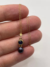 Load image into Gallery viewer, 9ct gold pearl and sapphire necklace
