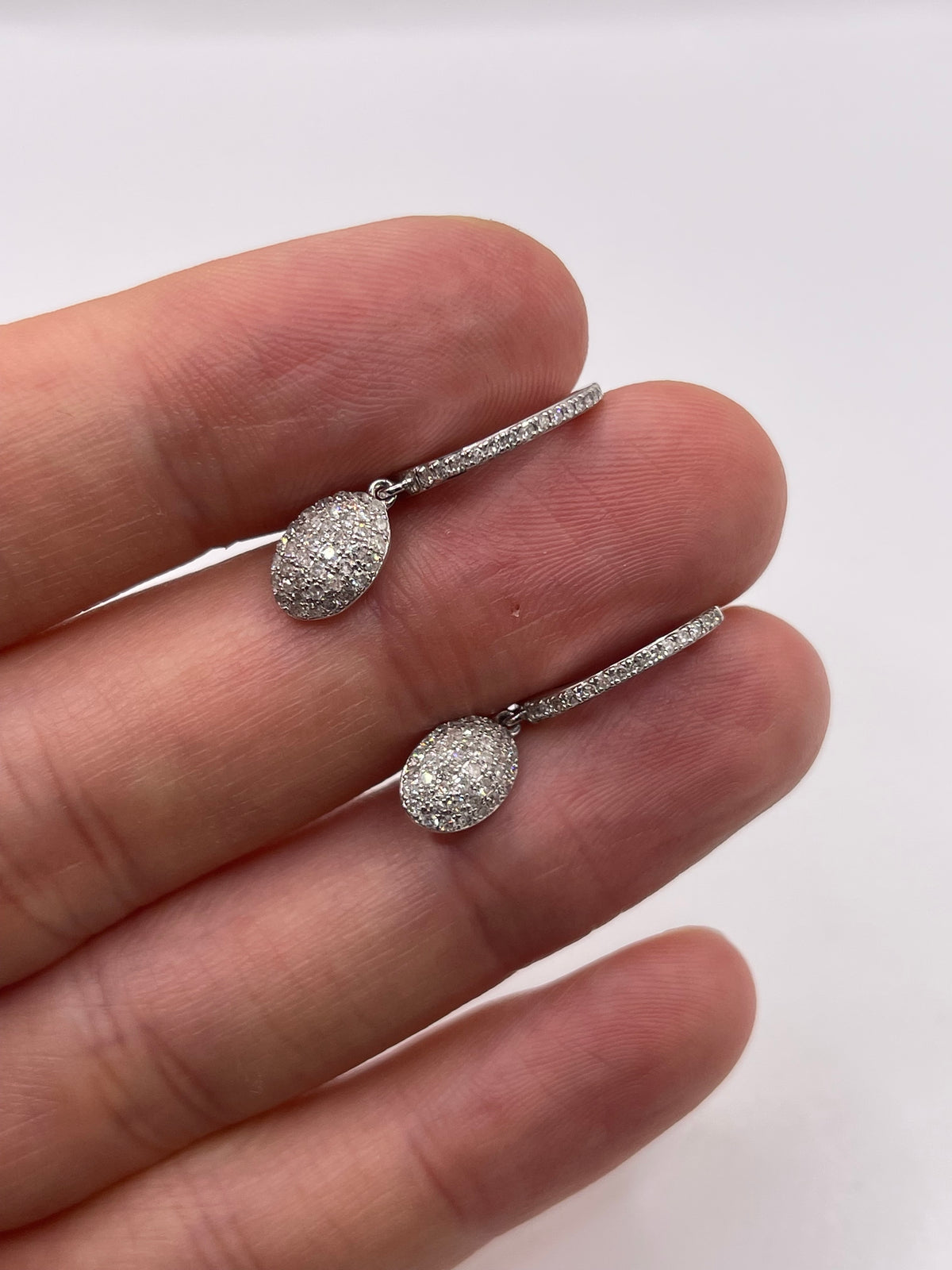 9ct white gold diamond cluster earrings